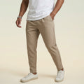 Men's Classic Trousers with Straight Leg and Flat Waistband for Business