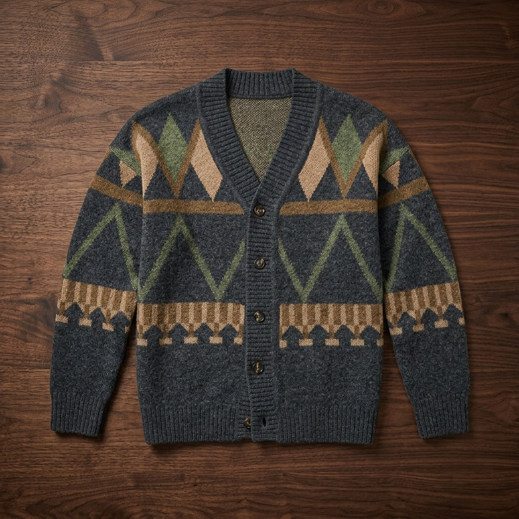 Men's Soft Knit Cardigan with Button Front and Rollable Sleeves