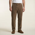 Regular Fit Corduroy Trousers with Natural Waist and Textured Fabric