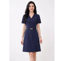 Womens A Line Work Dress, Short Sleeve V Neck Sheath Dress, Professional Business Casual Career Outfit
