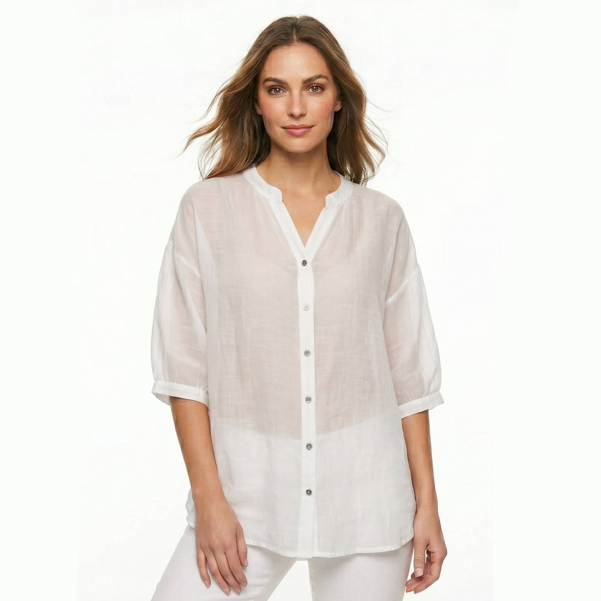 Vintage Button Detail Blouse, Stylish Womens Casual Top for Daily Fashion