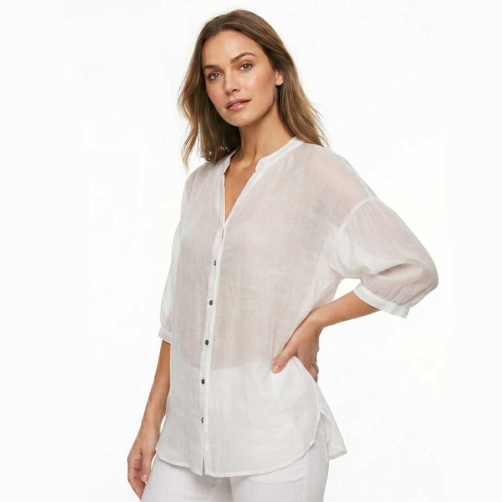 Vintage Button Detail Blouse, Stylish Womens Casual Top for Daily Fashion
