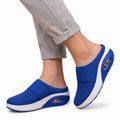 Womens Orthopedic Slip on Mules, Breathable Mesh Wedge Slippers, Casual Air Cushion Comfort Sandals