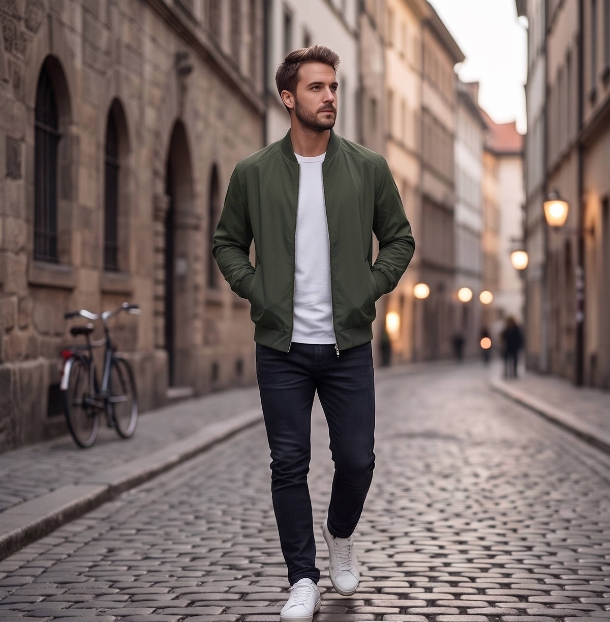 Mens Bomber Jacket, Lightweight Windbreaker Jacket for Spring Fall, Casual Fashion Outerwear