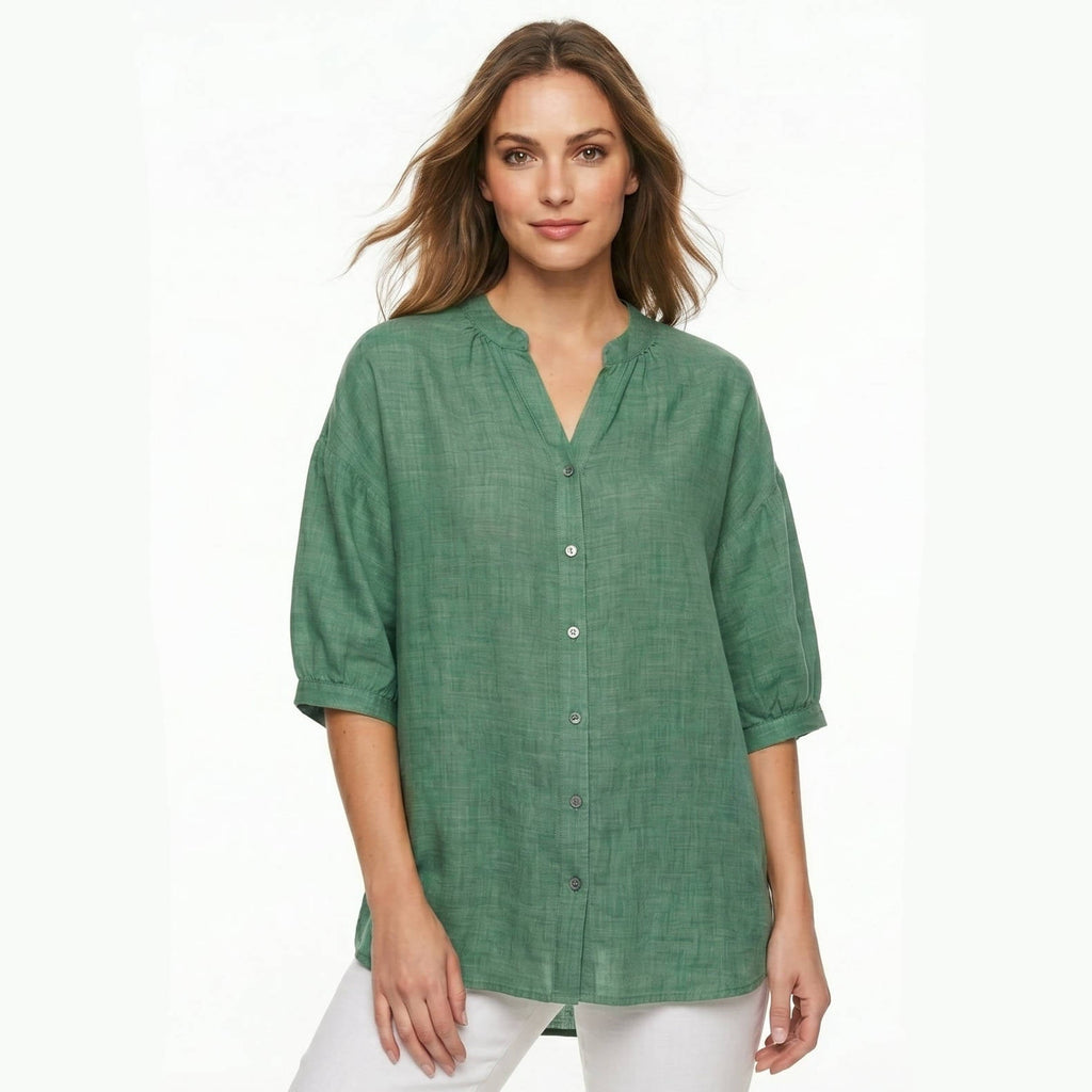 Vintage Button Detail Blouse, Stylish Womens Casual Top for Daily Fashion