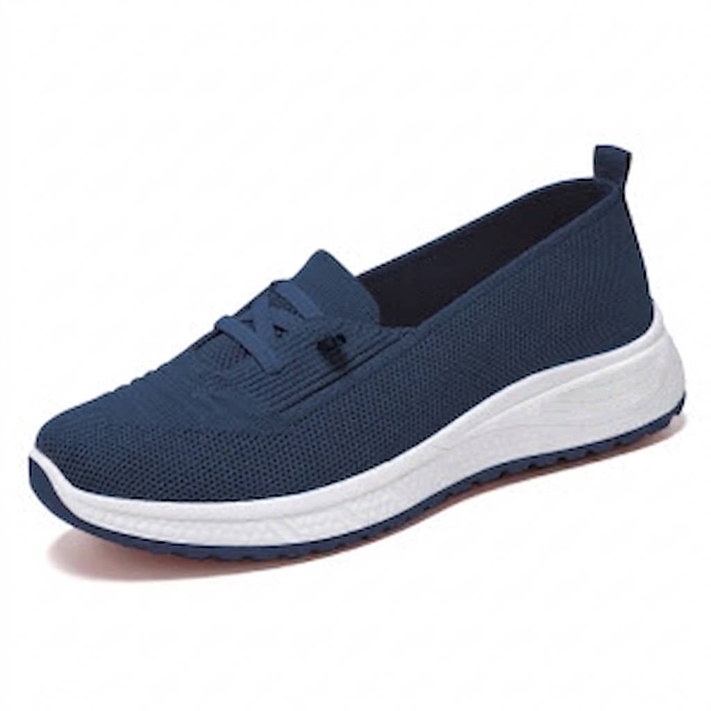 Womens Slip On Sneakers, Breathable Mesh Walking Shoes, Casual Lace Detail Comfort Loafers