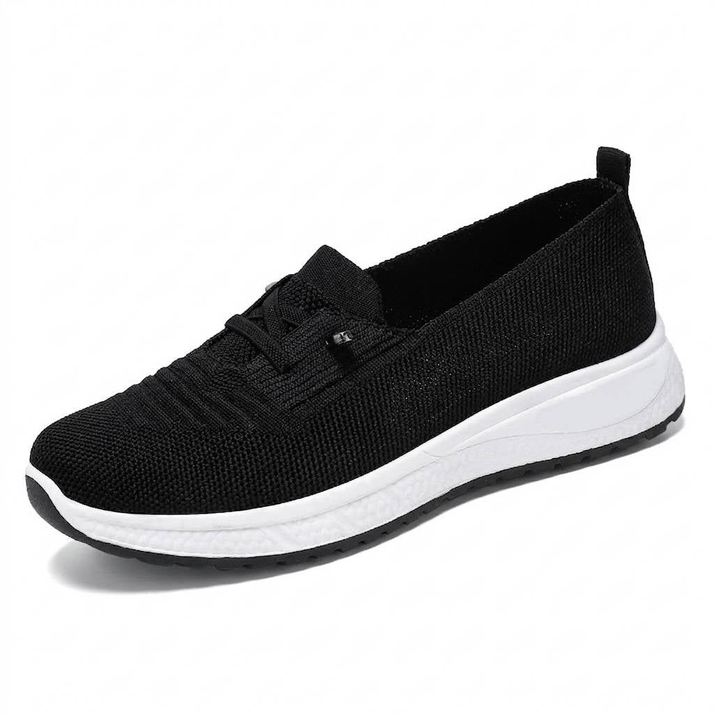 Womens Slip On Sneakers, Breathable Mesh Walking Shoes, Casual Lace Detail Comfort Loafers
