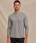 Mens Performance Henley Shirt Light Gray, Breathable