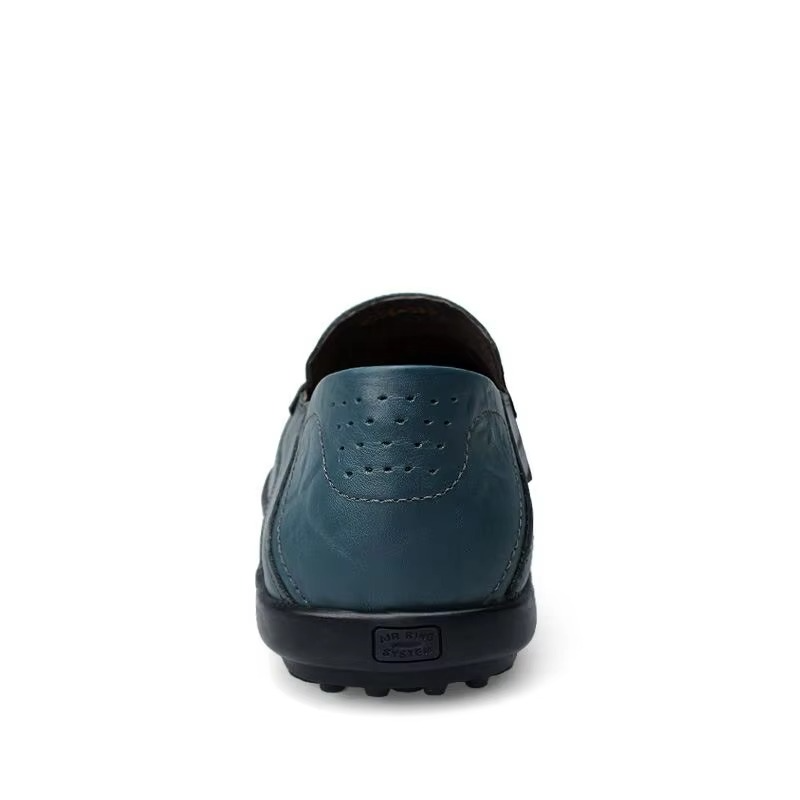 Mens Leather Slip-On Loafers with Cushioned Insole and Breathable Lining