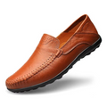Mens Leather Slip-On Loafers with Cushioned Insole and Breathable Lining