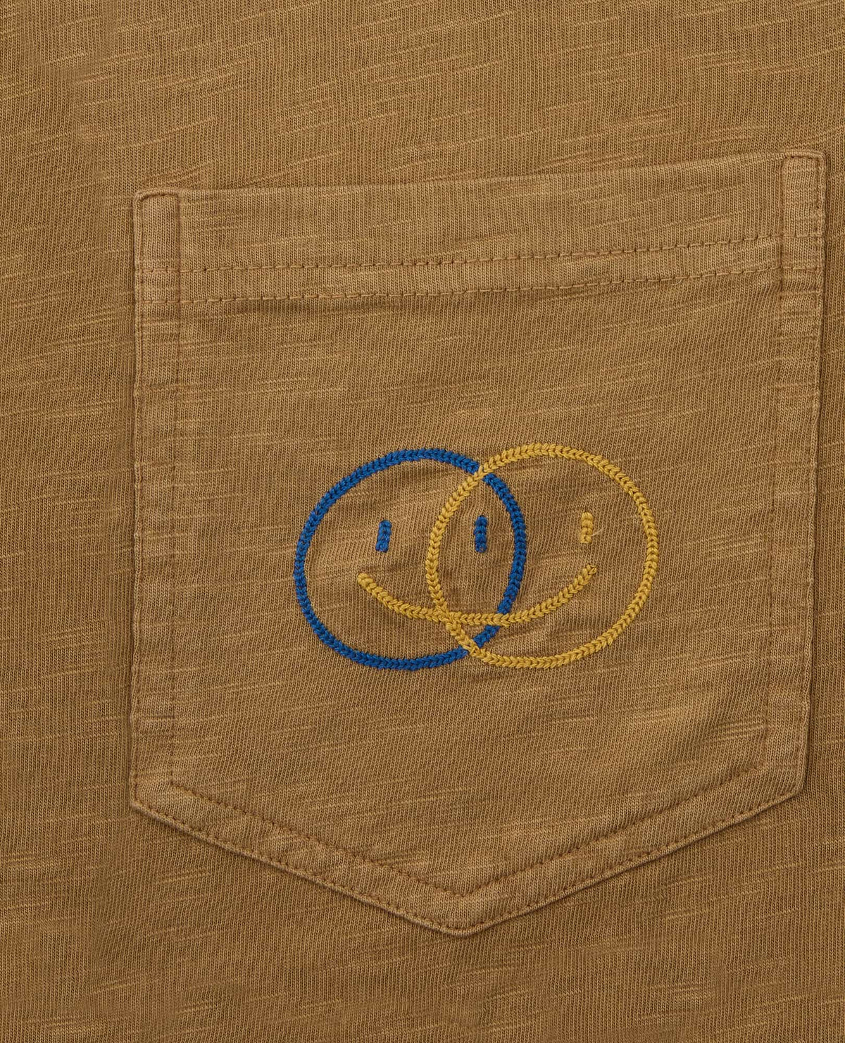 Mens Embroidered Crew T-Shirt Garment-Dyed, Soft Cotton