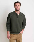 Mens Midweight Henley Shirt Waffle Knit, Breathable
