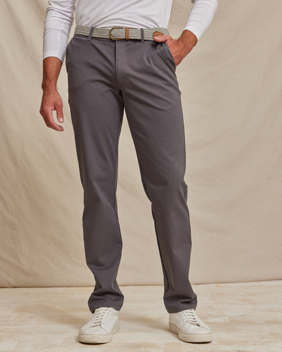 Mens Performance Chino Pants Charcoal Gray, Wrinkle-Resistant