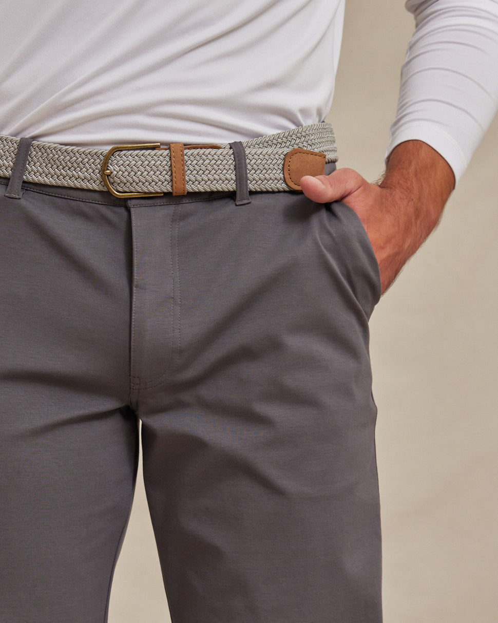 Mens Performance Chino Pants Charcoal Gray, Wrinkle-Resistant