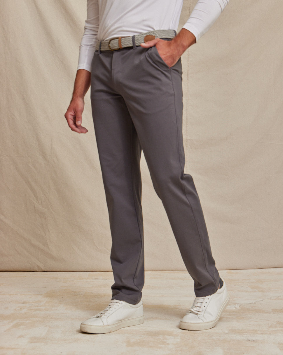 Mens Performance Chino Pants Charcoal Gray, Wrinkle-Resistant