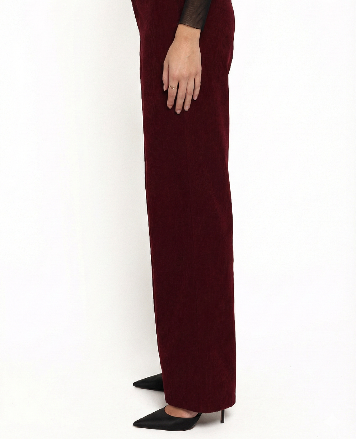 Womens Berry Corduroy Pants, High-Rise Straight Leg