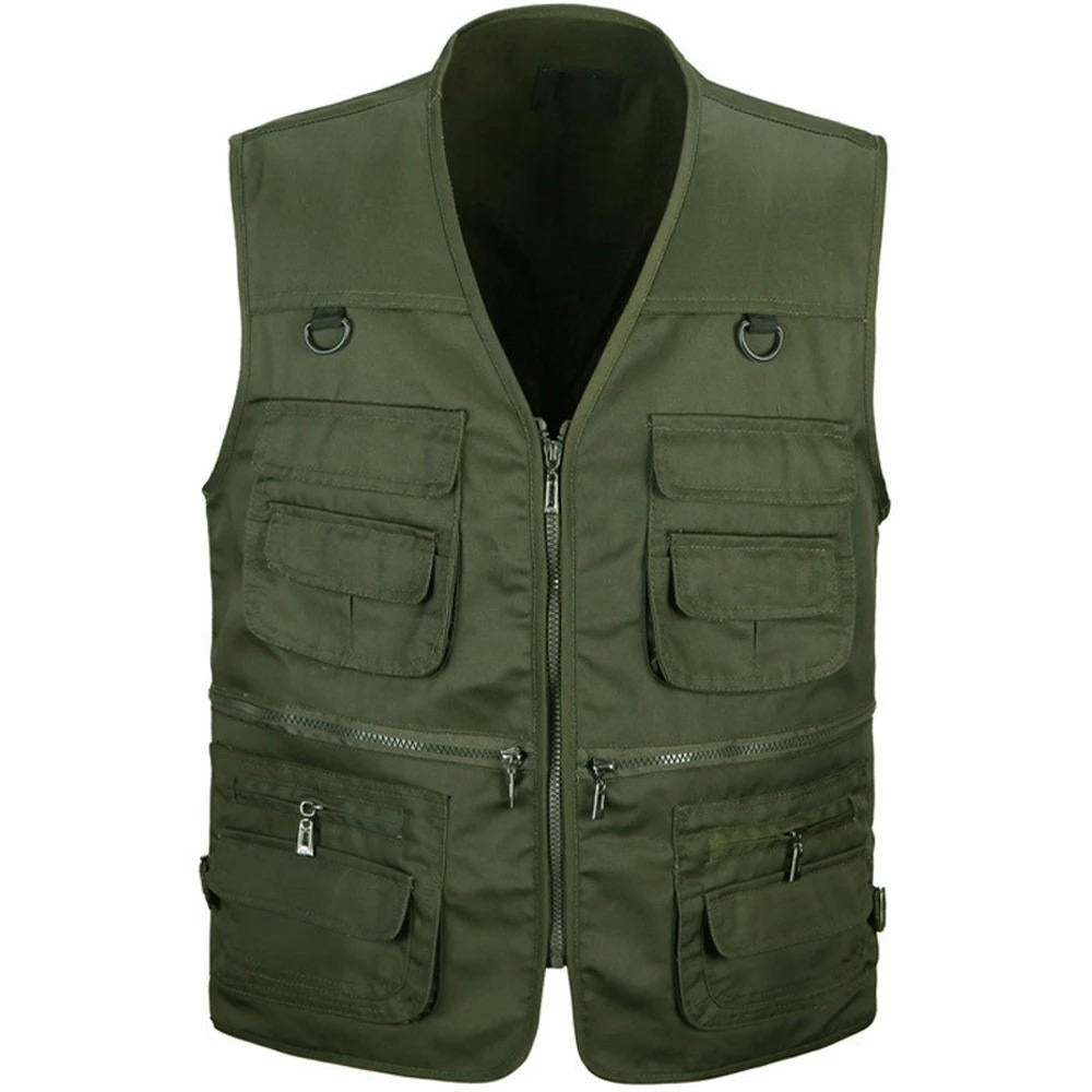 Sleeveless Hiking Vest with Multiple Pockets and Detachable Back Panel, Mesh Lined