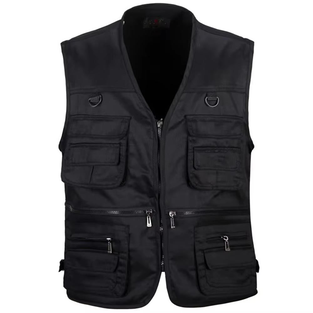 Sleeveless Hiking Vest with Multiple Pockets and Detachable Back Panel, Mesh Lined