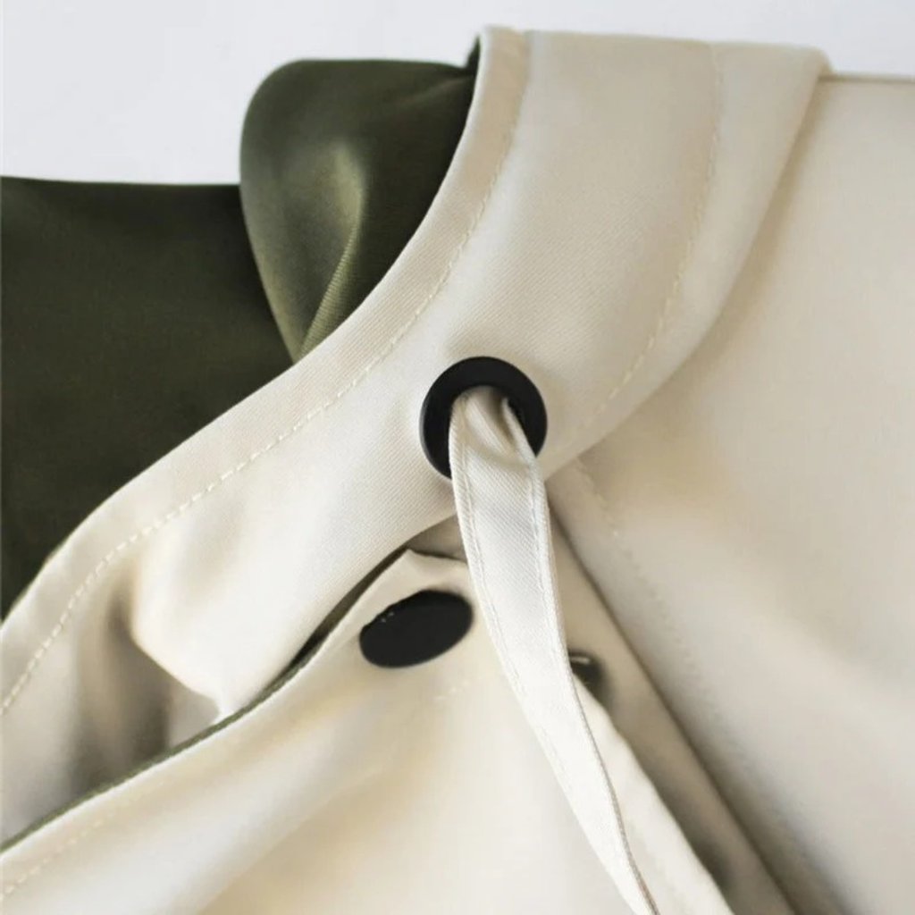 Women's Oversize Trench Coat with Water Repellent Fabric and Double Collar