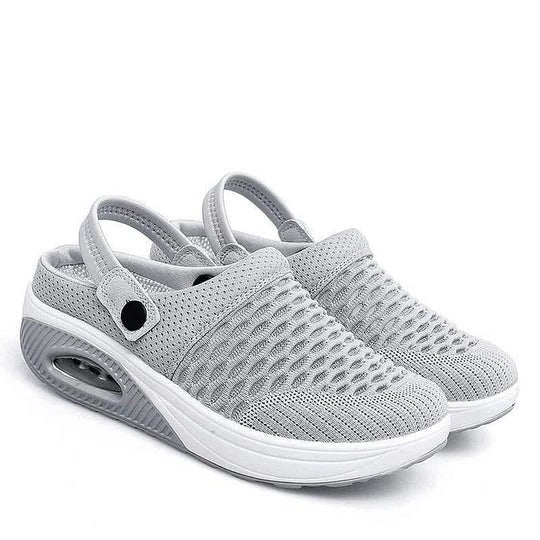Wedge Platform Walking Shoes with Cushioned Sole and Contoured Footbed