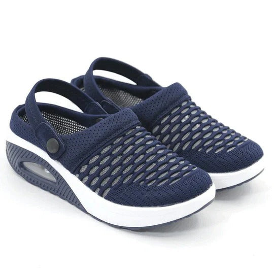Wedge Platform Walking Shoes with Cushioned Sole and Contoured Footbed