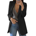 Structured Wool Blazer with Extended Length and Open Front