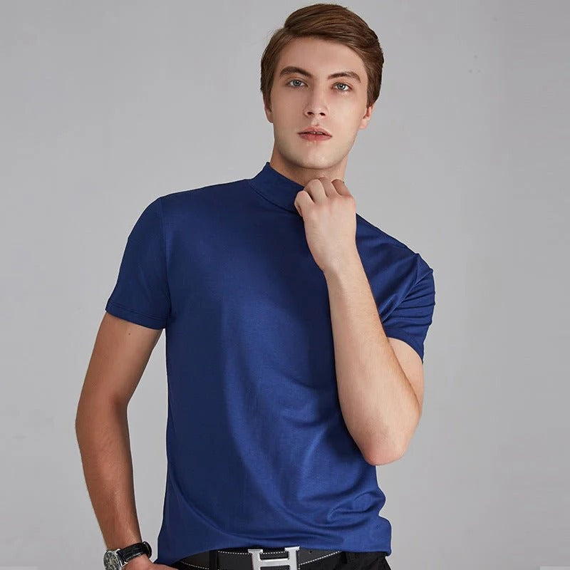 Mens Cotton Blend Turtleneck with Comfortable Fit and Breathable Fabric