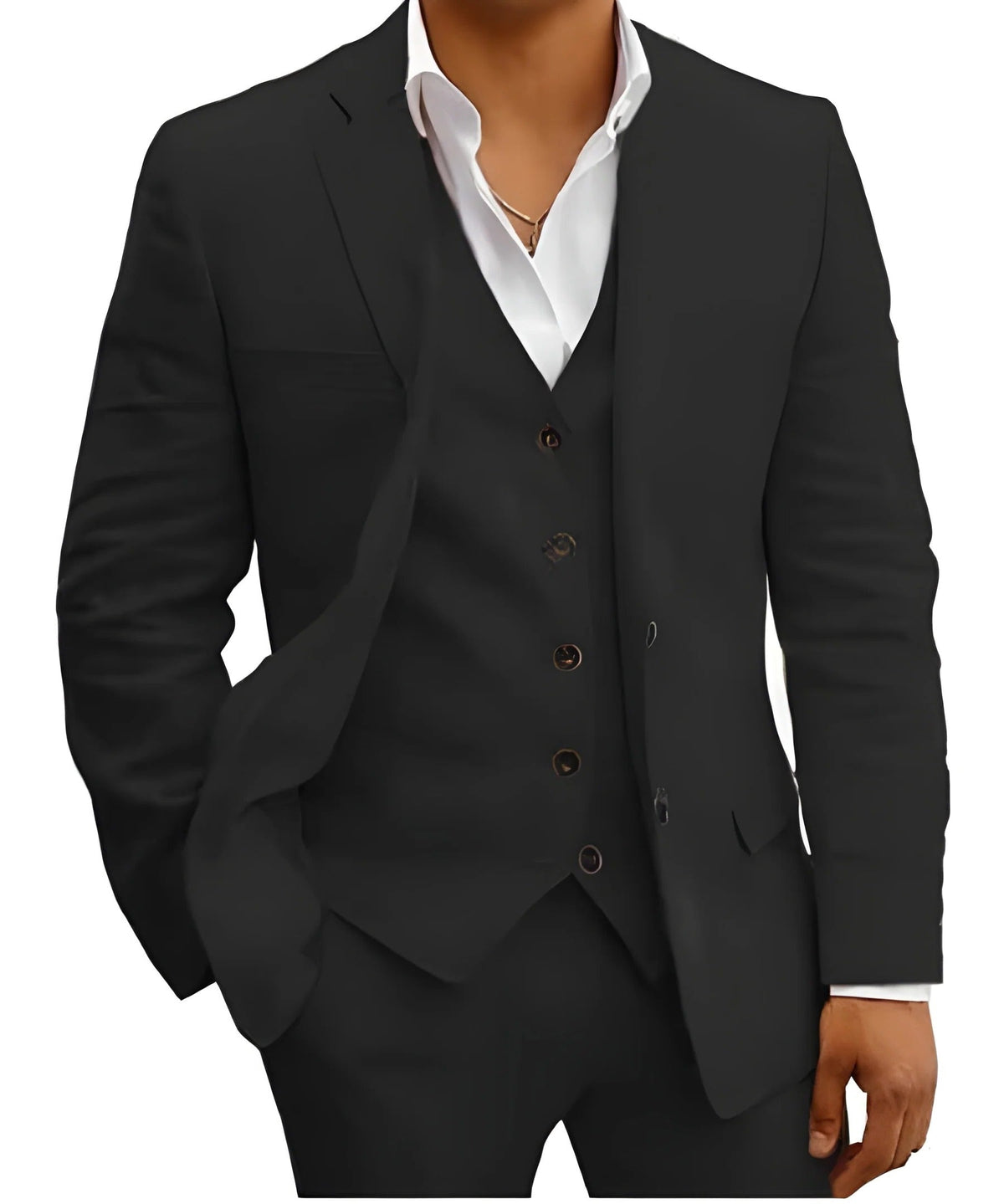 Lightweight Three-Piece Suit with Jacket, Waistcoat and Trousers for Summer Events
