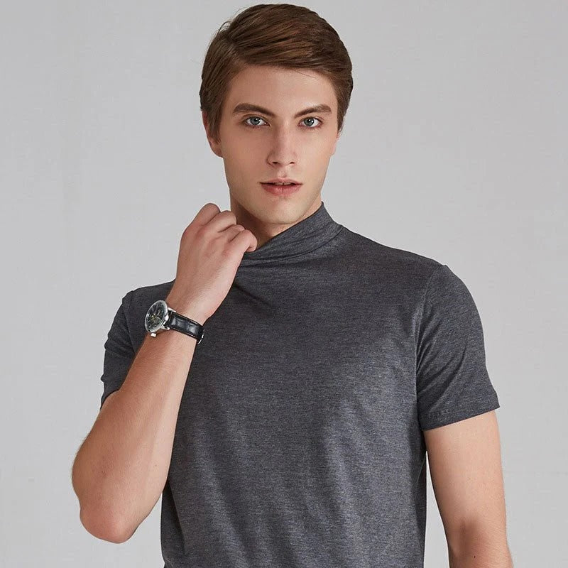 Mens Cotton Blend Turtleneck with Comfortable Fit and Breathable Fabric