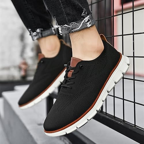 Lightweight Knit Dress Shoes with Wide Toe Box and Cushioned Insole