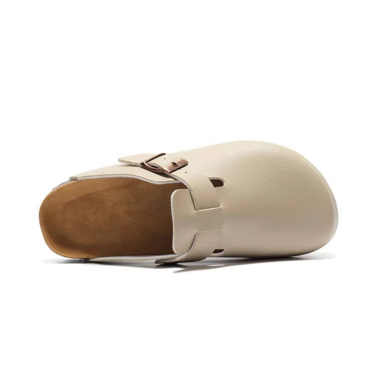 Womens Vegan Suede Clogs, Cork Footbed Slip on Shoes, Comfortable Casual Potato Shoes