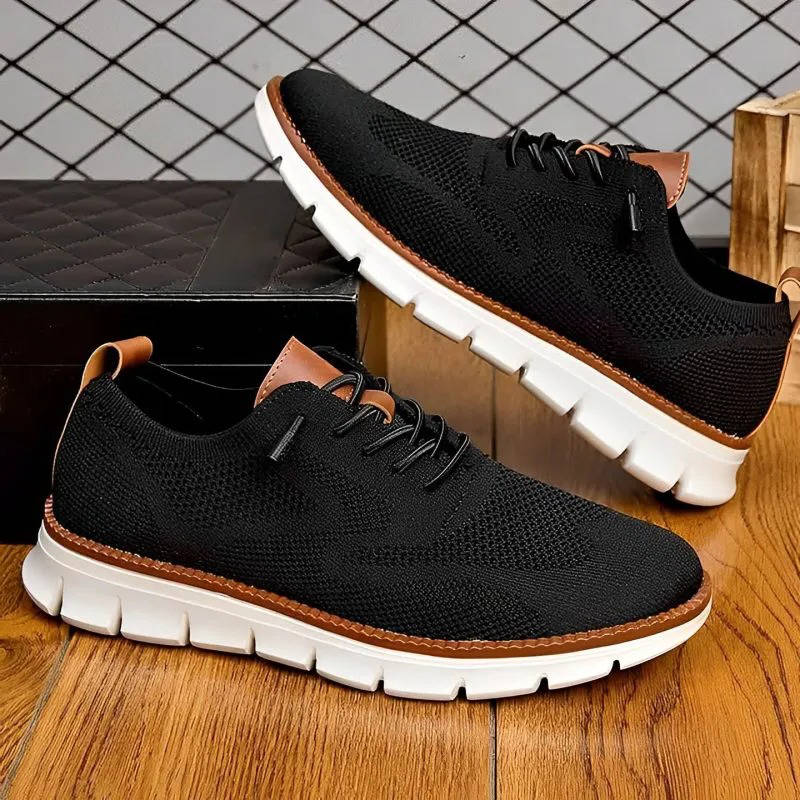 Lightweight Knit Dress Shoes with Wide Toe Box and Cushioned Insole