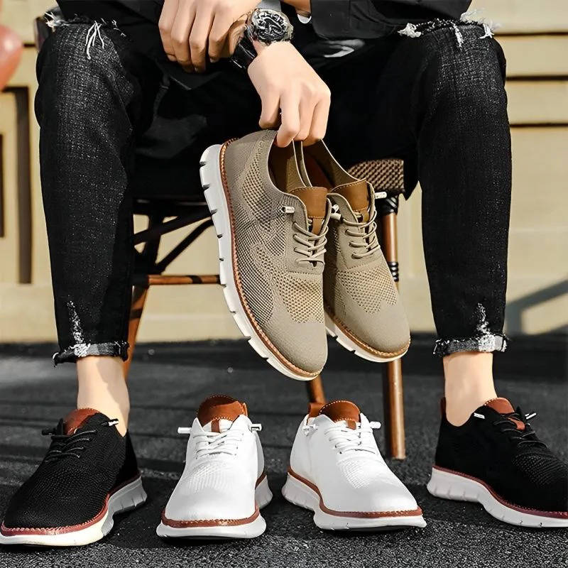 Lightweight Knit Dress Shoes with Wide Toe Box and Cushioned Insole