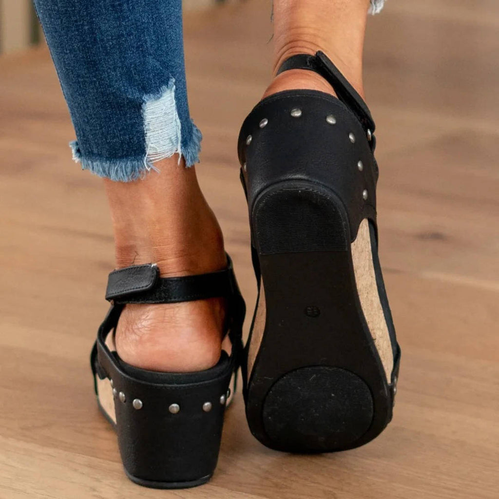 Suede Wedge Sandals, Fashionable Platform Sandals for Casual and Dressy Occasions