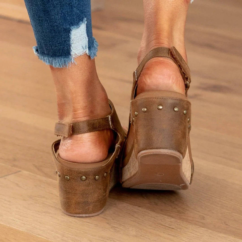 Suede Wedge Sandals, Fashionable Platform Sandals for Casual and Dressy Occasions