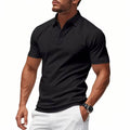 Mens Casual Polo Shirt, Business Casual Short Sleeve Tee, Lightweight Slim Fit Solid Color Polo Top