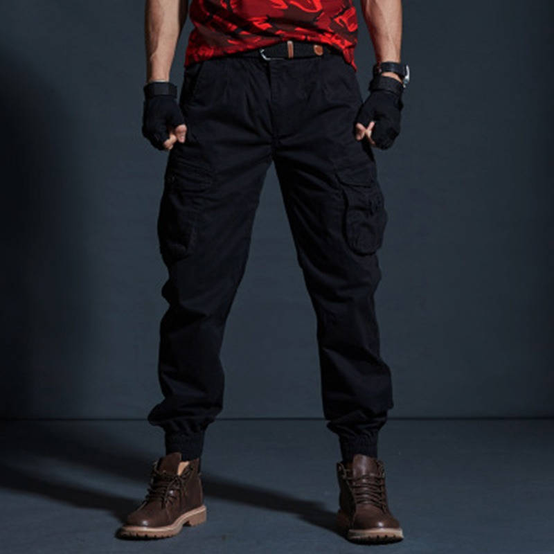 Mens Camouflage Cargo Pants, Military Style Stretch Tactical Cargo Trousers