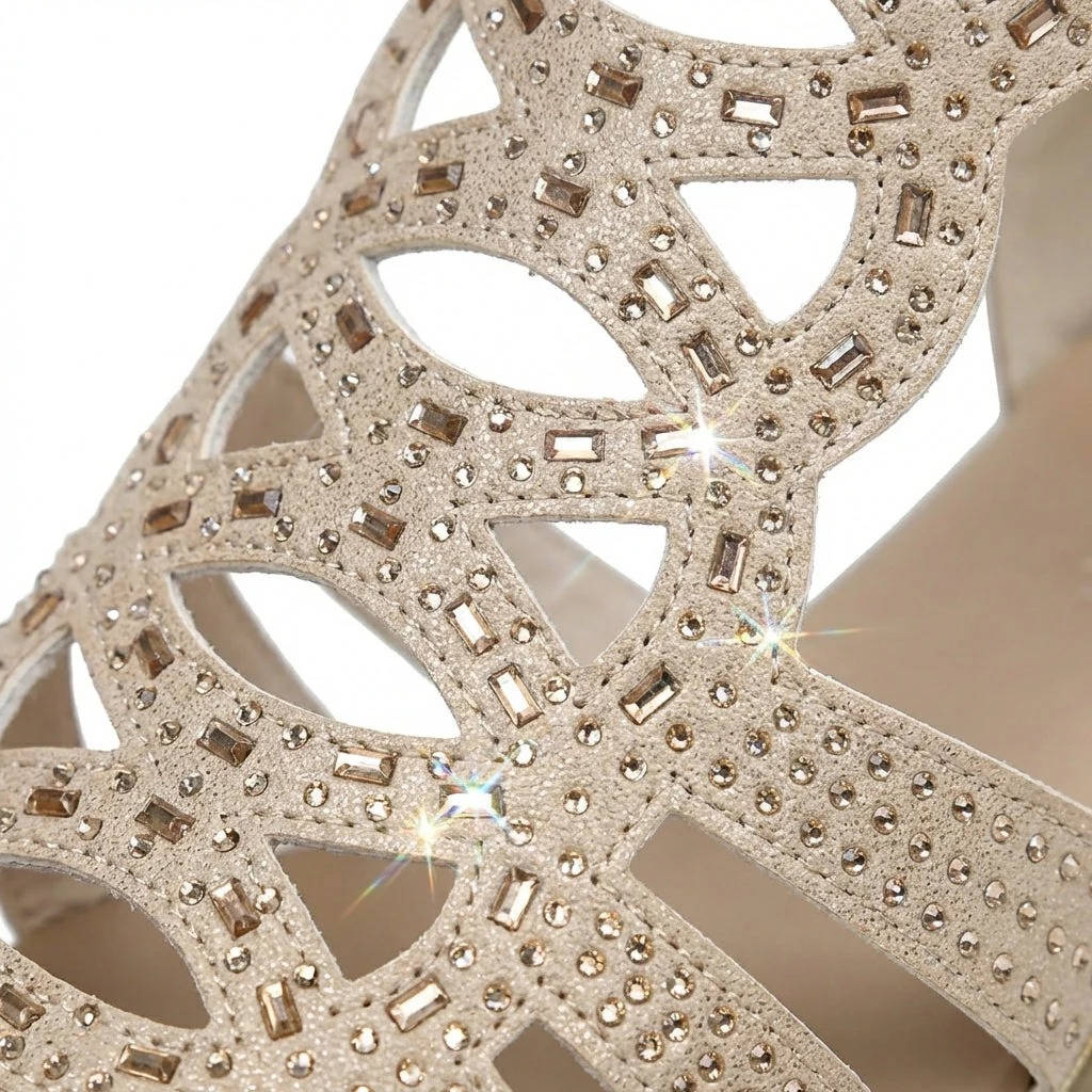 Womens Orthopedic Wedge Sandals, Rhinestone Hollow Out Gladiator Shoes, Casual Open Toe Comfortable Summer Sandals