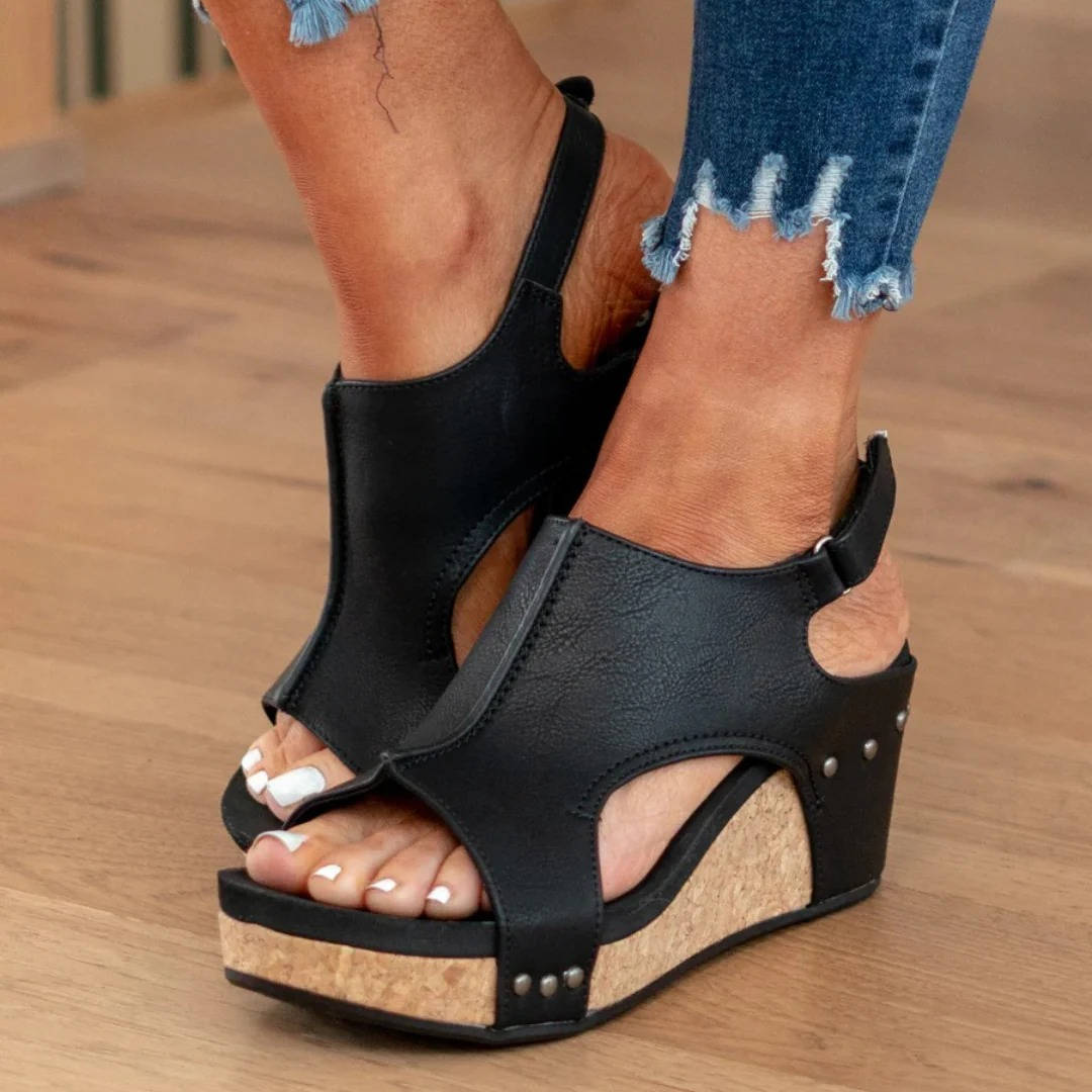 Suede Wedge Sandals, Fashionable Platform Sandals for Casual and Dressy Occasions