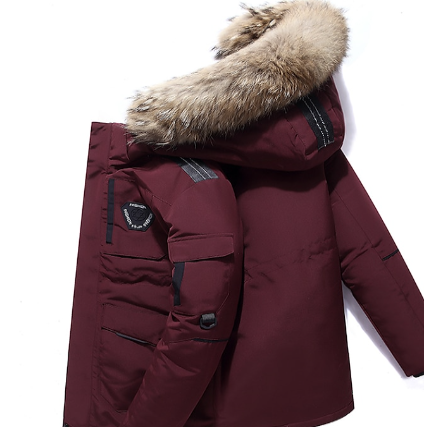 Hooded Winter Parka Jacket for Men with Storm Flap and Insulated Lining
