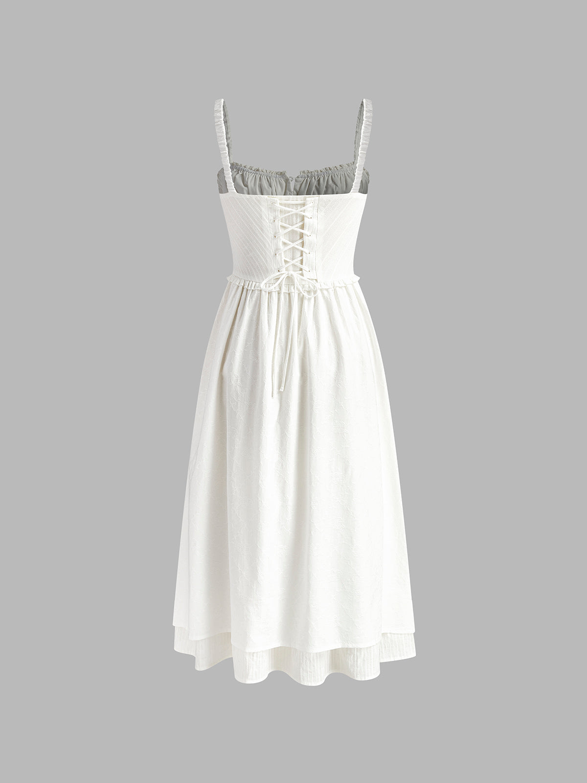 Sleeveless Midi Dress with Low-Cut Neckline and Cotton Blend Fabric